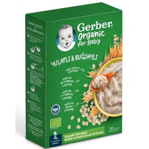 Gerber Organik Yulaflı Buğdaylı Kaşık Maması 200g x 2 Adet